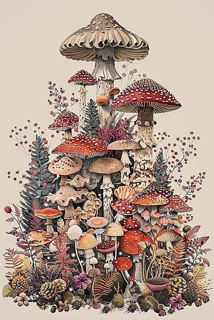 Ai Generiert, Pilze, Botanische Kunst