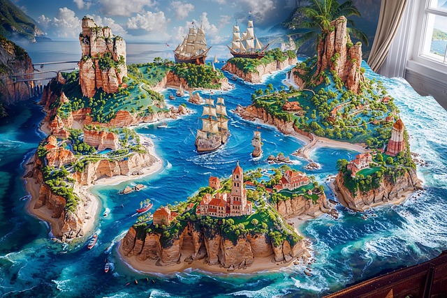 Free cliff diorama islands illustration