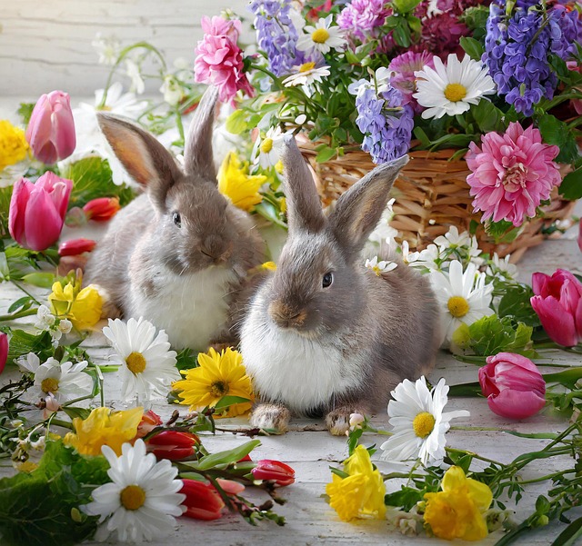 Download Ai Generated, Rabbits, Flowers. Royalty-Free Stock ...