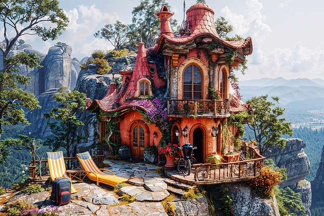 Free house whimsical shelter illustration