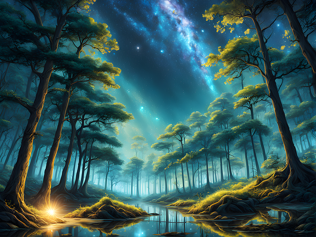 Free ai generated forest fantasy illustration