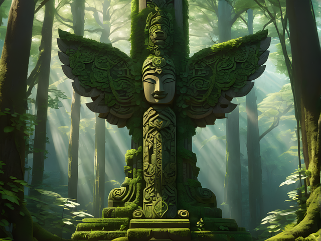 Free ai generated aztec totem illustration