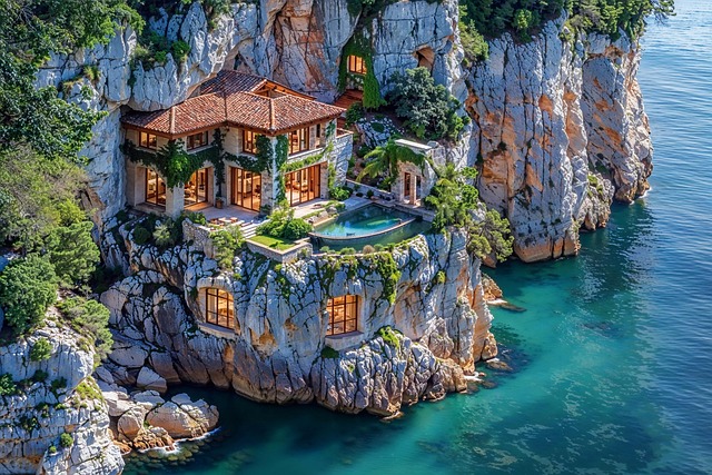 Free villa house travel illustration
