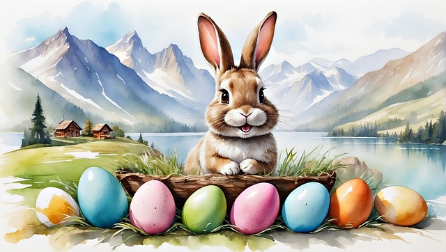 Free ai generated rabbit easter bunny illustration