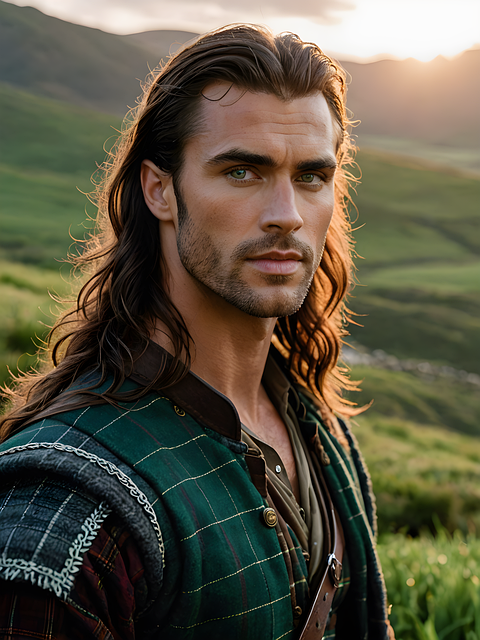 Free ai generated man highlander illustration