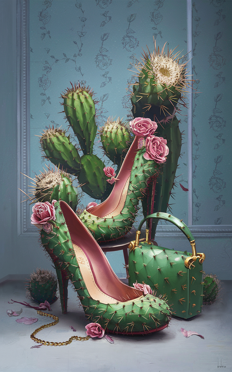 Download Shoes, Fashion, Cacti. RoyaltyFree Stock Illustration Image