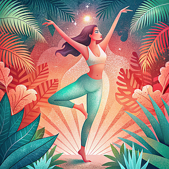 Free Ai Generated Yoga illustration and picture