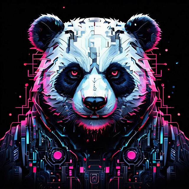 Free ai generated panda robot illustration