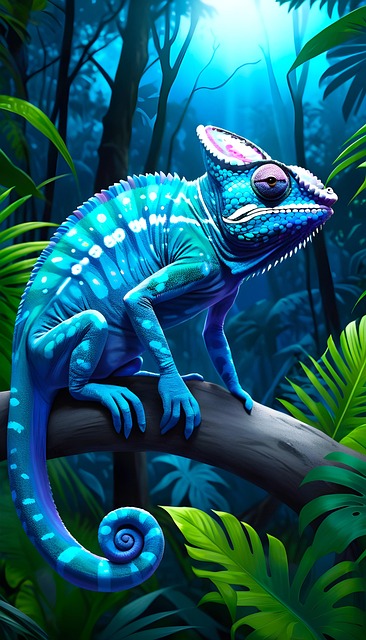 Free ai generated chameleon lizard illustration