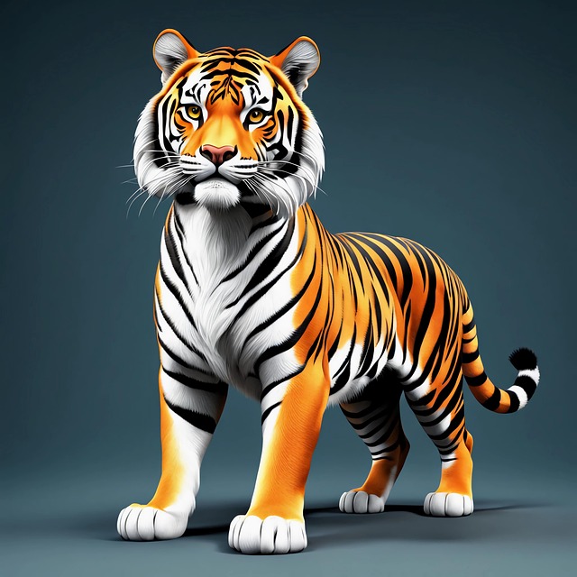 Free ai generated tiger nature illustration