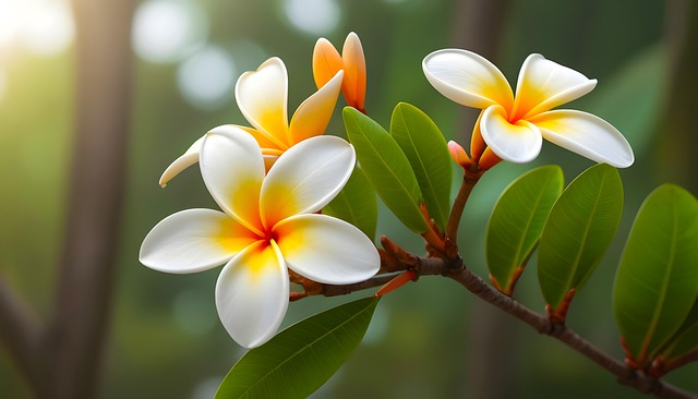 Free ai generated frangipani plumeria illustration