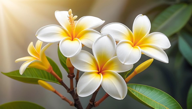 Free ai generated frangipani plumeria illustration