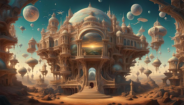 Free ai generated city fantasy illustration