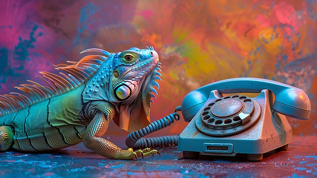 Free ai generated iguana telephone illustration