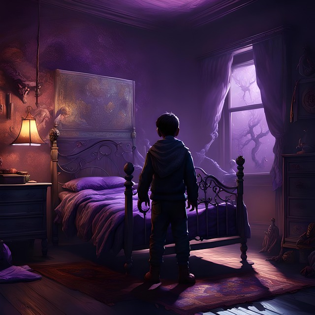 Free ai generated bedroom nightmare illustration