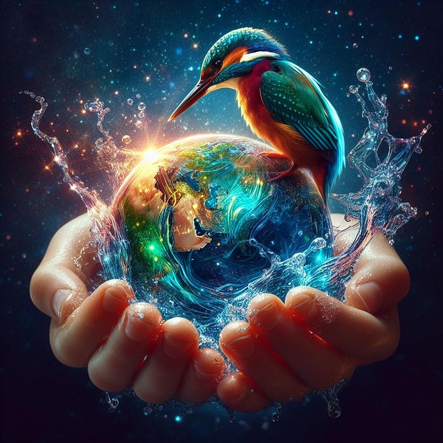 Free earth give kingfisher illustration