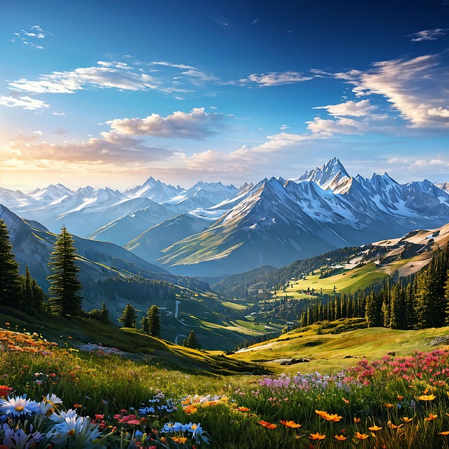 Free Ai Generated Mountain illustration and picture