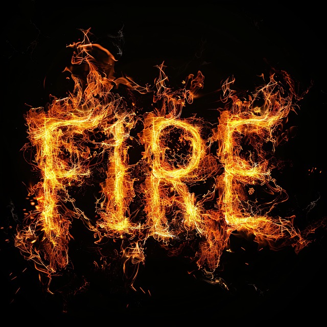 Free elements fire letters illustration