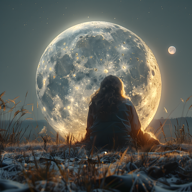 Download free HD stock image of Ai Generated Moon Free ai generated moon night illustration