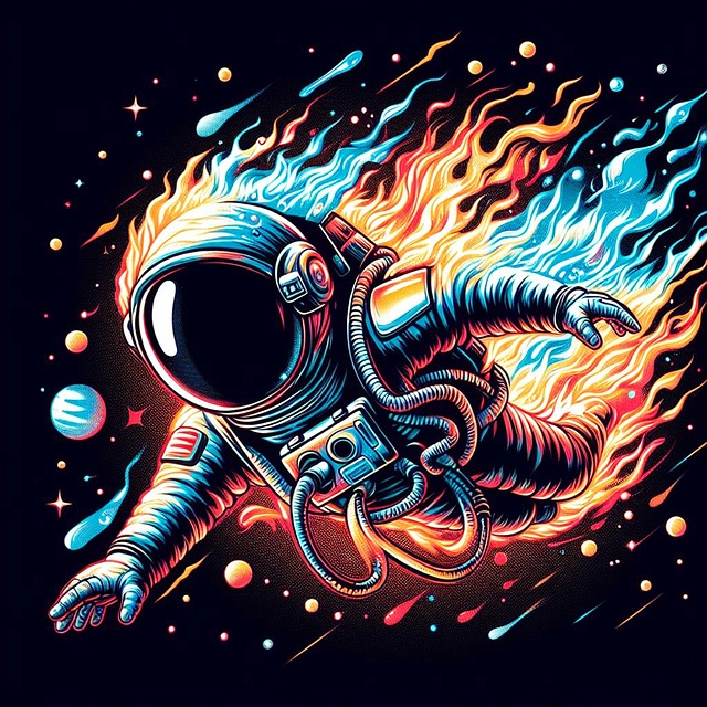 Free astronaut space stars illustration