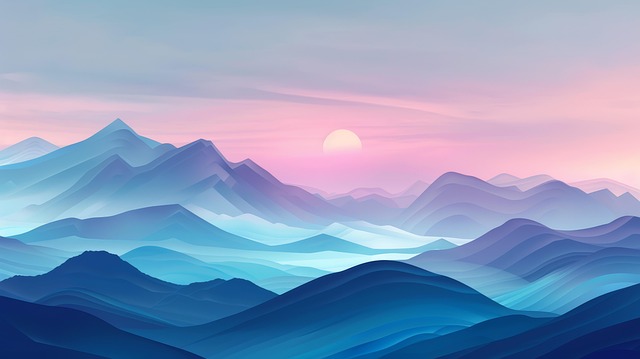 Free ai generated waves mountains illustration
