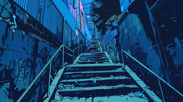 Free ai generated staircase architecture illustration