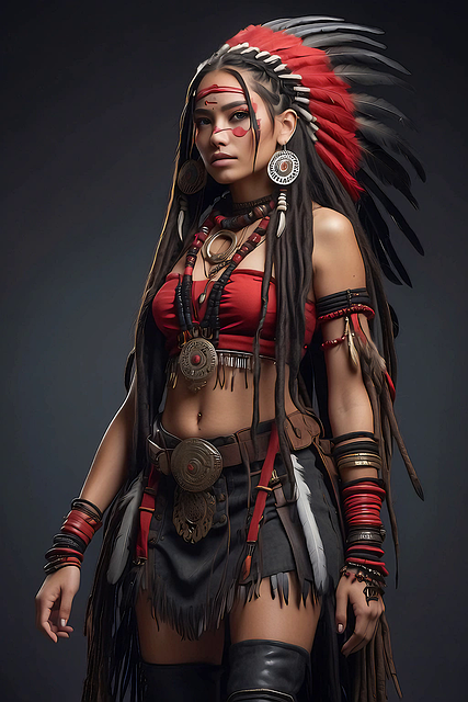 Free ai generated woman native illustration