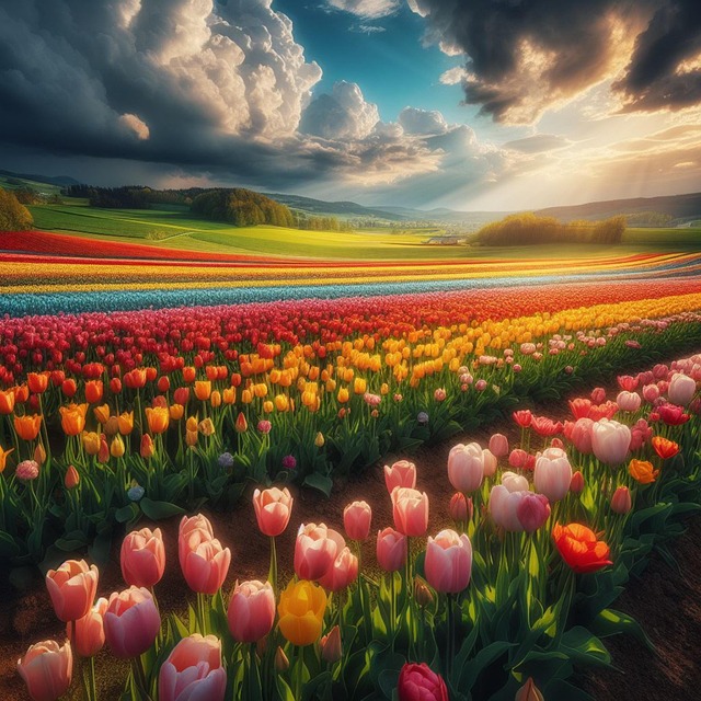 Download free HD stock image of Ai Generated Tulips Free ai generated tulips flowers illustration