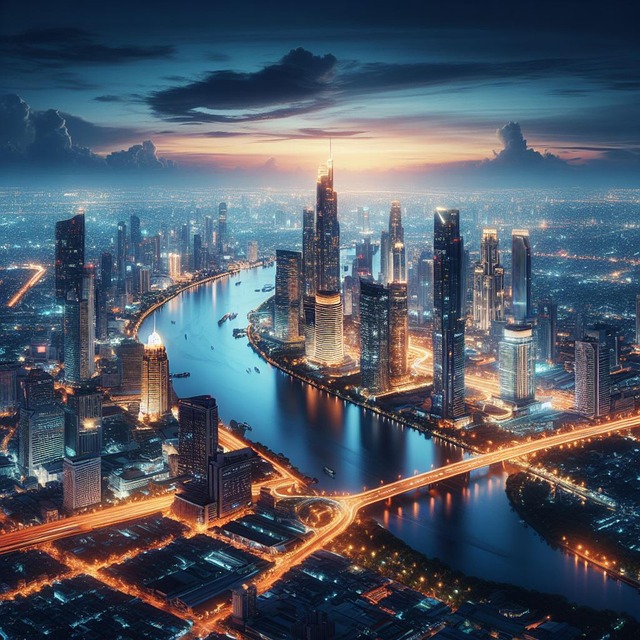Free ai generated city buildings illustration