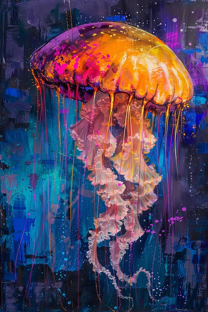 Download free HD stock image of Ai Generated Jellyfish Free ai generated jellyfish nature illustration