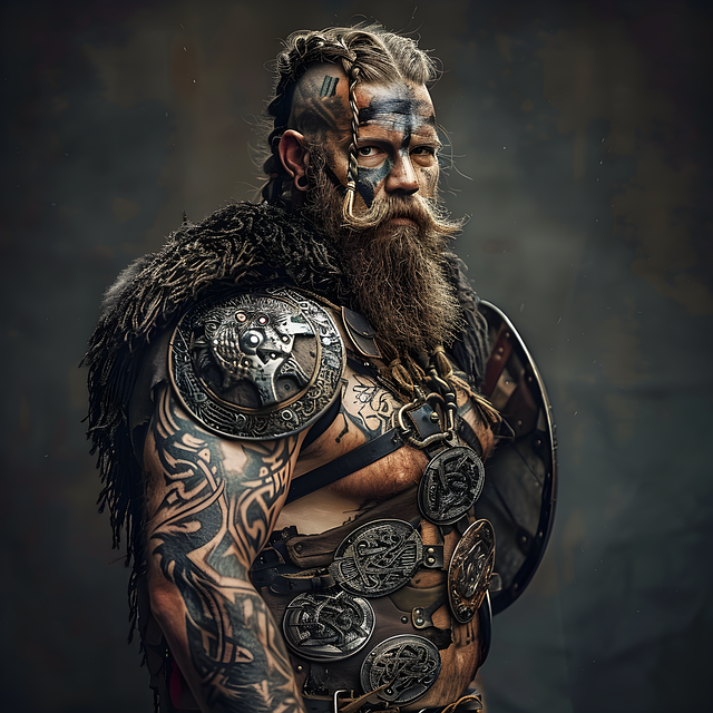 Free ai generated man viking illustration