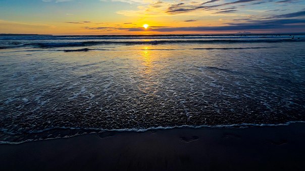Strand, Sonnenuntergang, Natur