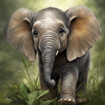 Free Ai Generated Elephant illustration and picture