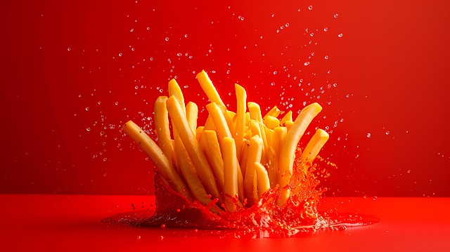 Free ai generated french fries ketchup illustration
