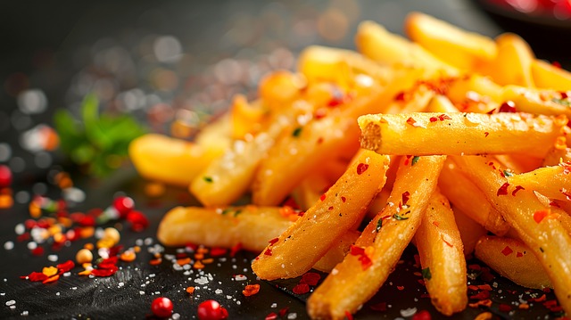 Download free HD stock image of Ai Generated French Fries Free ai generated french fries fried potatoes illustration