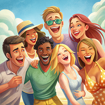 Free Ai Generated Friends illustration and picture