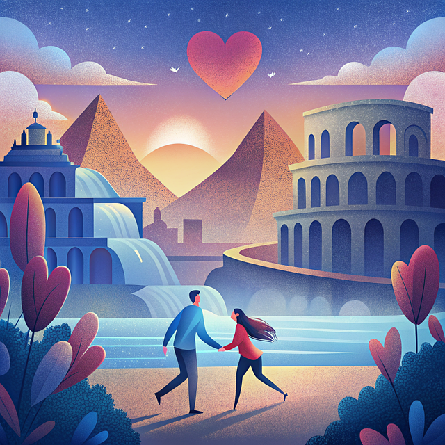 Free ai generated couple hearts illustration