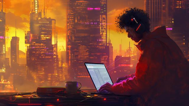 Download free HD stock image of Ai Generated Man Free ai generated man working illustration