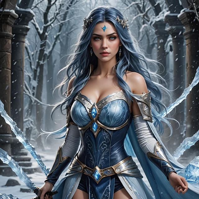 Download free HD stock image of Ai Generated Girl Free ai generated girl frost illustration