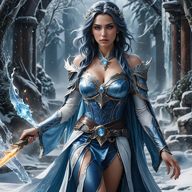 Download free HD stock image of Frost Magic Free frost magic sorcerer illustration