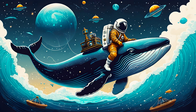 Free ai generated astronaut whale illustration