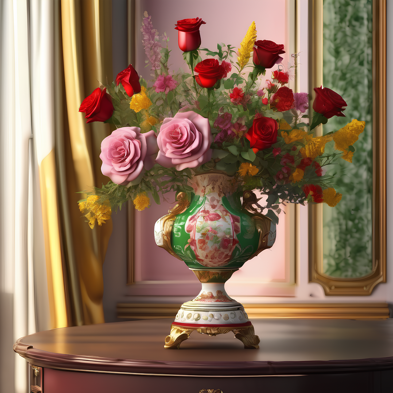 Download free HD stock image of Ai Generated Flowers Free ai generated flowers vase illustration
