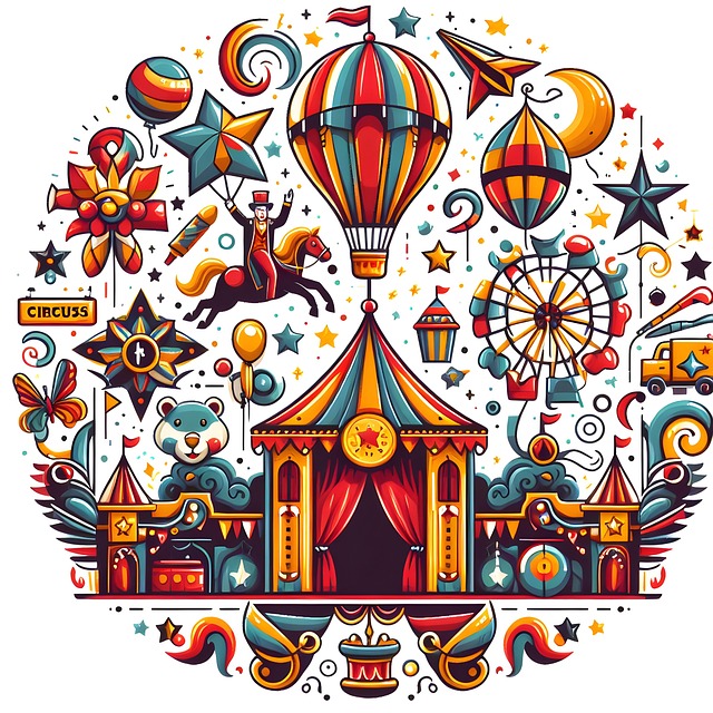 Free ai generated circus carousel illustration