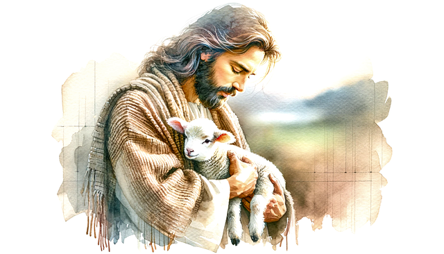 Free ai generated lamb of god comforting presence illustration