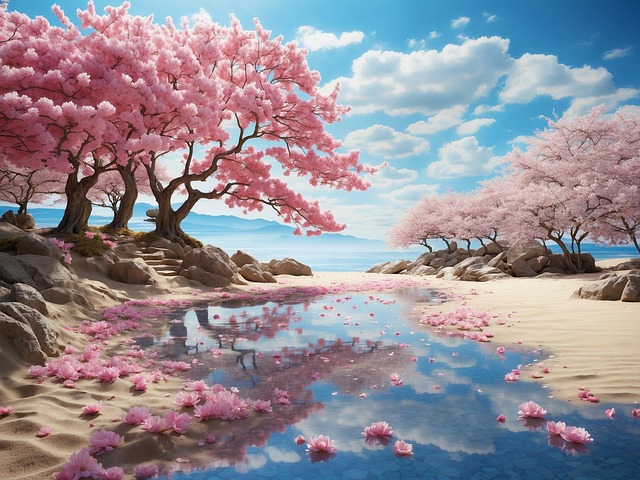 Download free HD stock image of Ai Generated Lake Free ai generated lake landscape illustration