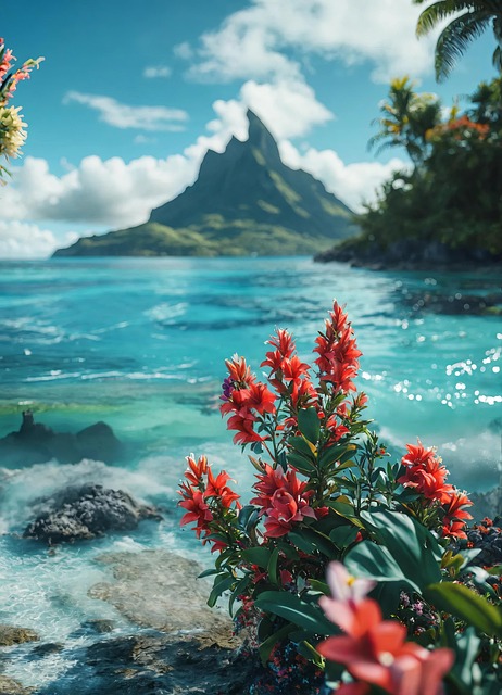 Free ai generated bora bora sea illustration