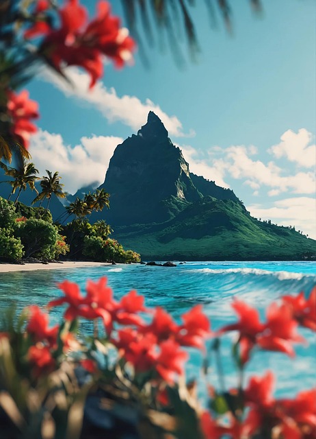 Free ai generated bora bora sea illustration