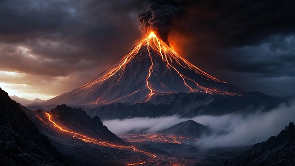 Ai Genereret, Vulkan, Udbrud, Lava