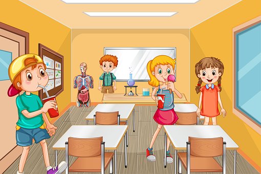 Schule, Brechen, Zeit, Klassenzimmer