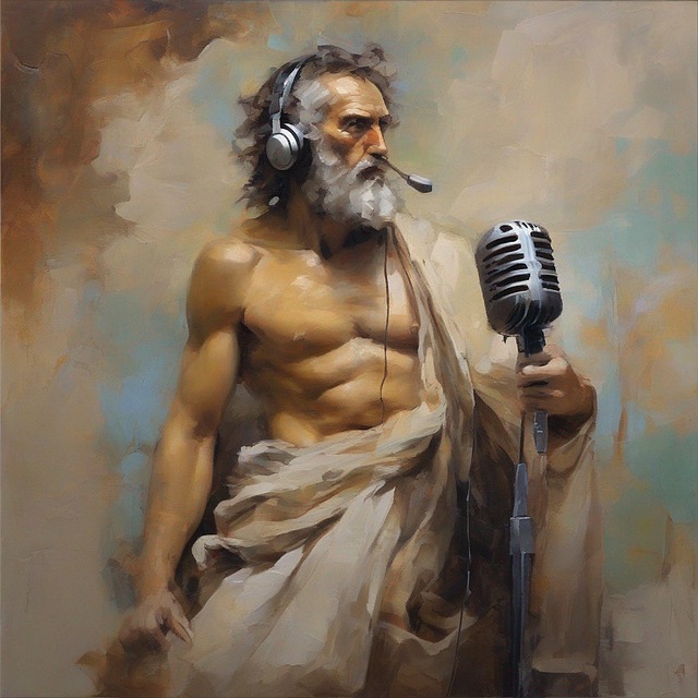 Free ai generated man microphone illustration